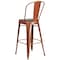 Flash Furniture Copper Metal Barstool with Back and Wood Seat, 30" High, PK4 4-ET-3534-30-POC-WD-GG - alternate 6